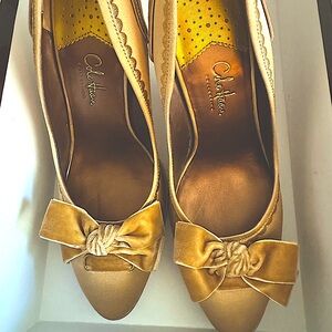 Cole Haan Camel Satin Shoes withh Nike cushioning